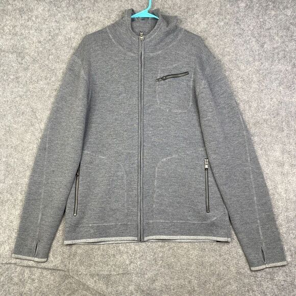 Lululemon Knit Textured Full zip Hoodie Heather Gray Heavyweight No Size